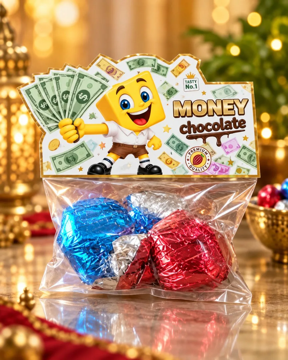 Money chocolate- 2 pce (boom with holy colour with money bank)