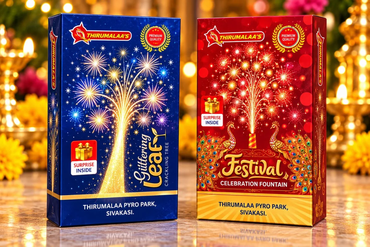 Festival Fountain / Glittering Leaf-3 Pce (Ultimate crackling star)