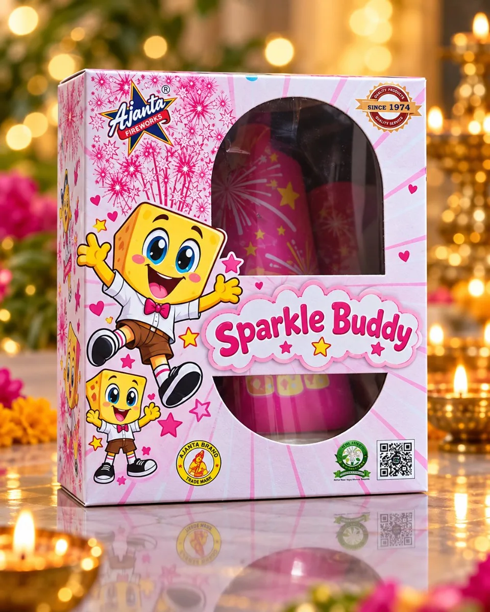 Pinky pie - 1 pce (pink colour fountain with crackling)